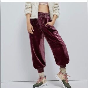 NWT Anthropologie Velvet Plum Jogger Pants